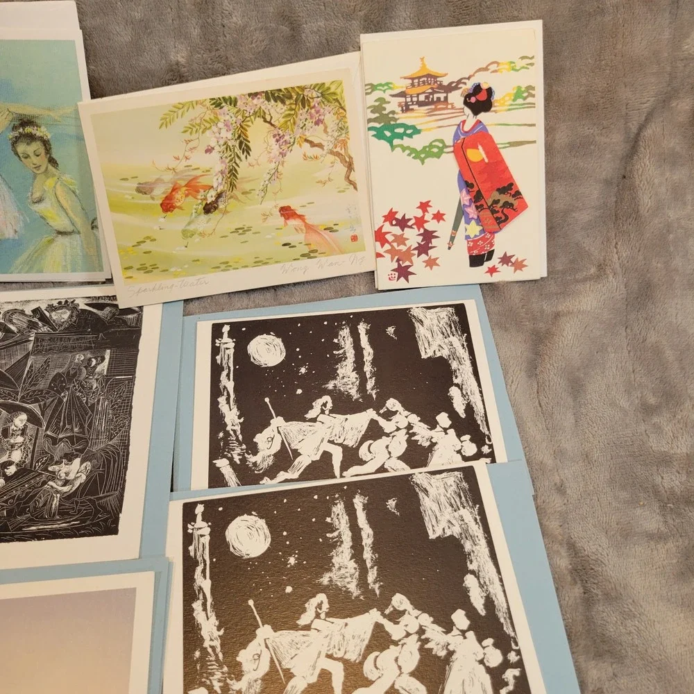 Vintage Fine Art Greeting Cards Lot 12pc Van Gogh Monet Picasso Blank Multicolor